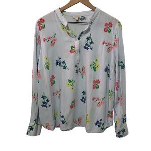Talbots Floral Print Popover Blouse Cottage Core Women’s Size Large Petite